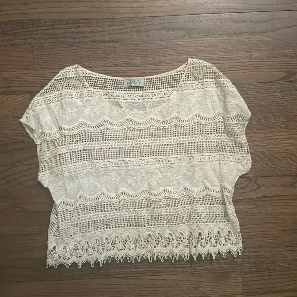 Navy brand Crochet Top